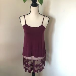 Winter Lennon Lace Trim Tank Top